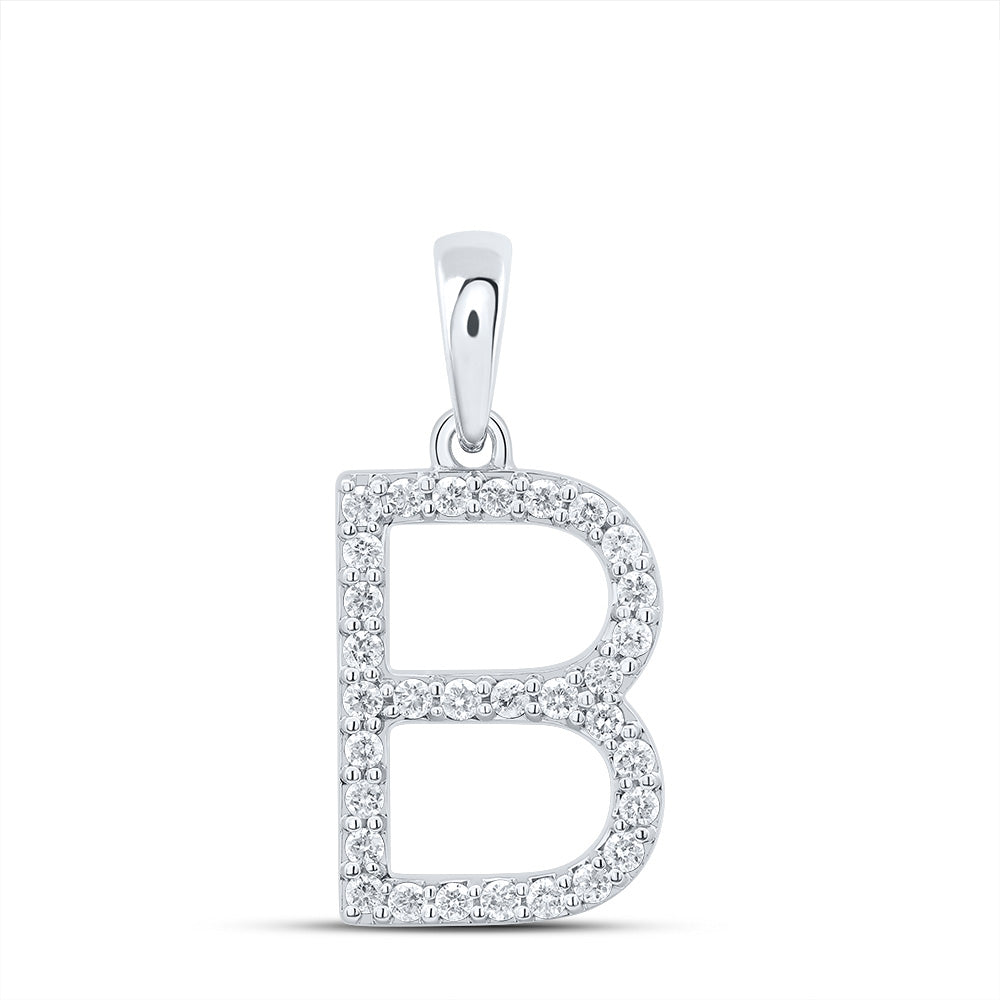 1/4CT-DIA  CN LADIES INITIAL "B" PENDANT Daisy Joyeria