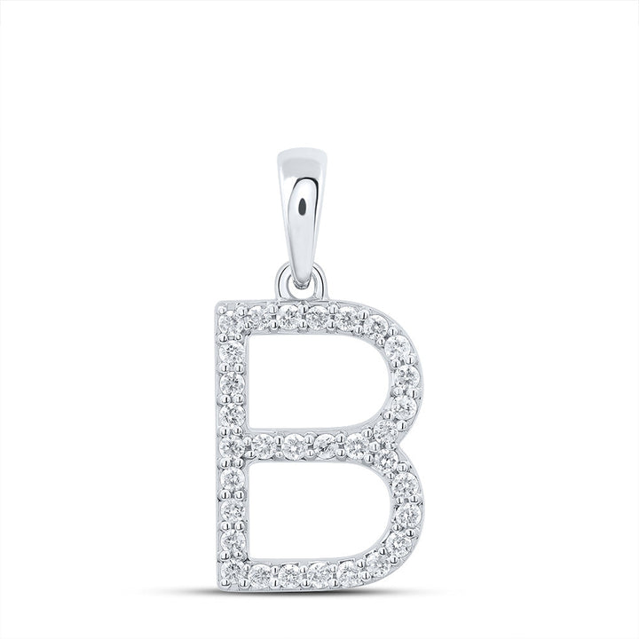 1/4CT-DIA  CN LADIES INITIAL "B" PENDANT Daisy Joyeria