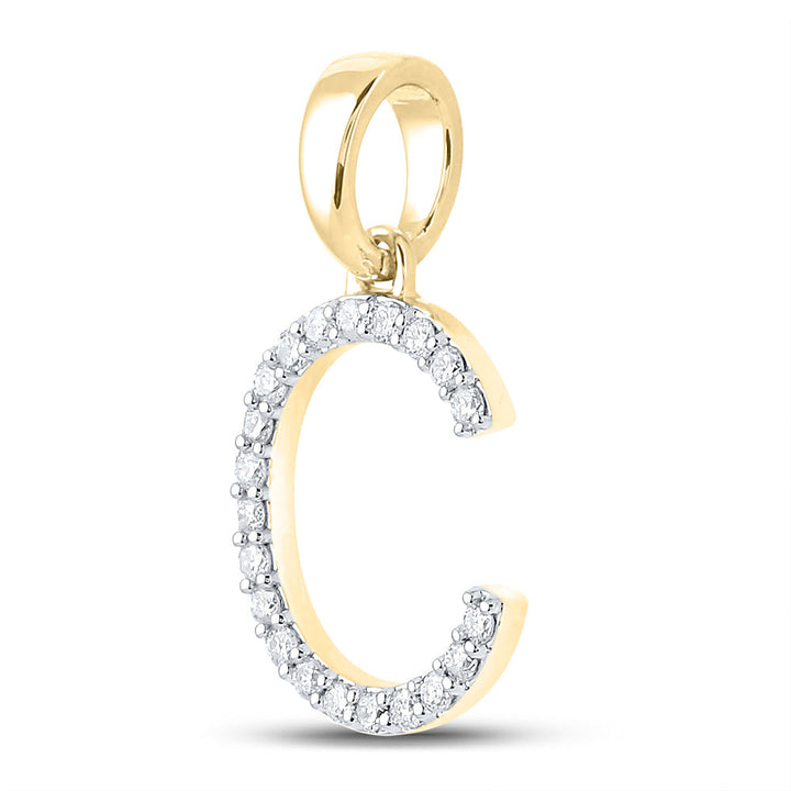 1/5CTW-NAT DIA CN LADIES INITIAL "C" PENDANT Daisy Joyeria