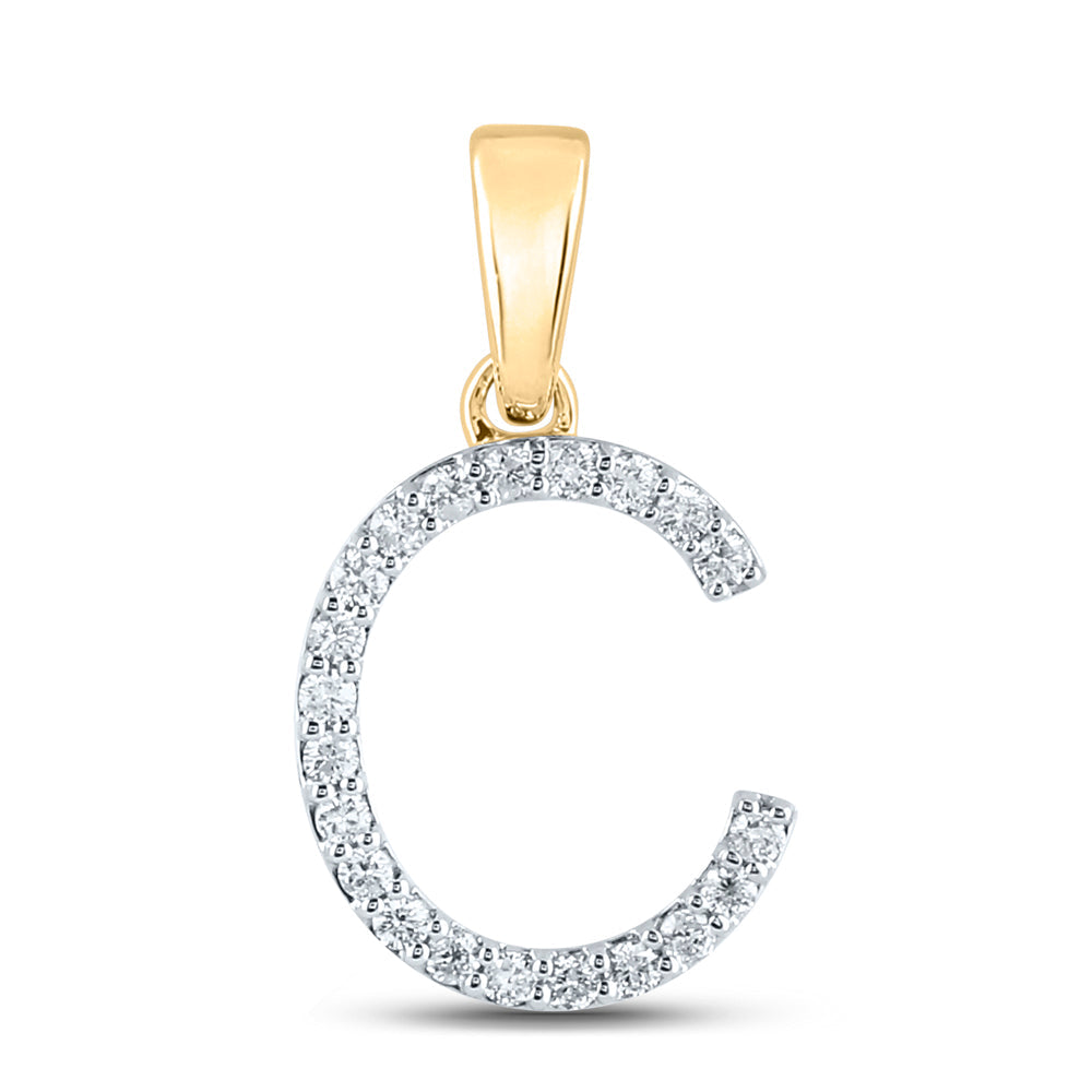1/5CTW-NAT DIA CN LADIES INITIAL "C" PENDANT Daisy Joyeria
