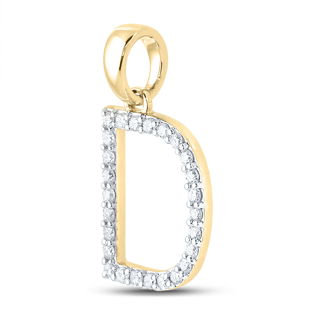 1/5CT-DIA CN LADIES INITIAL "D" PENDANT Daisy Joyeria