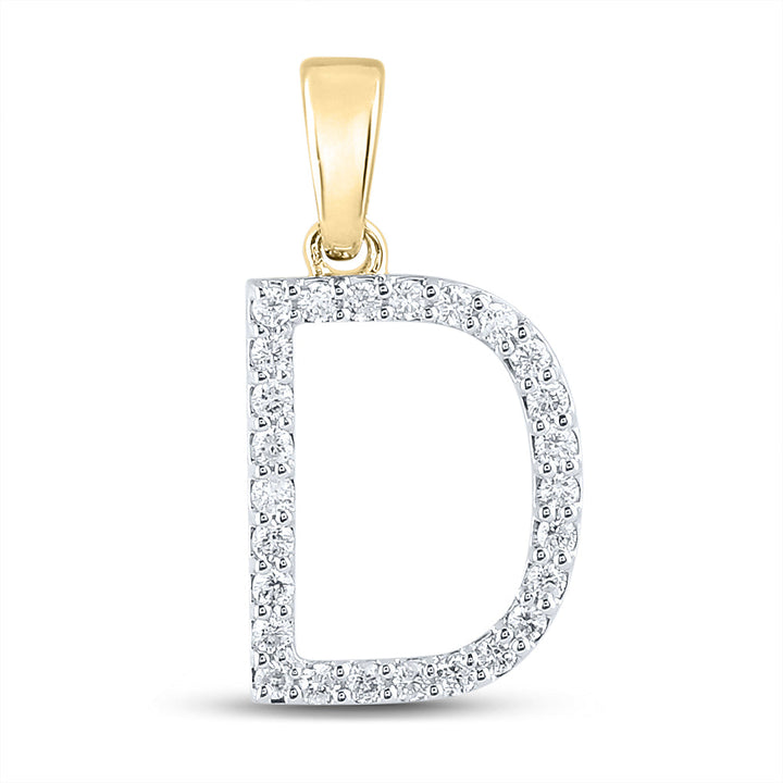 1/5CT-DIA CN LADIES INITIAL "D" PENDANT Daisy Joyeria
