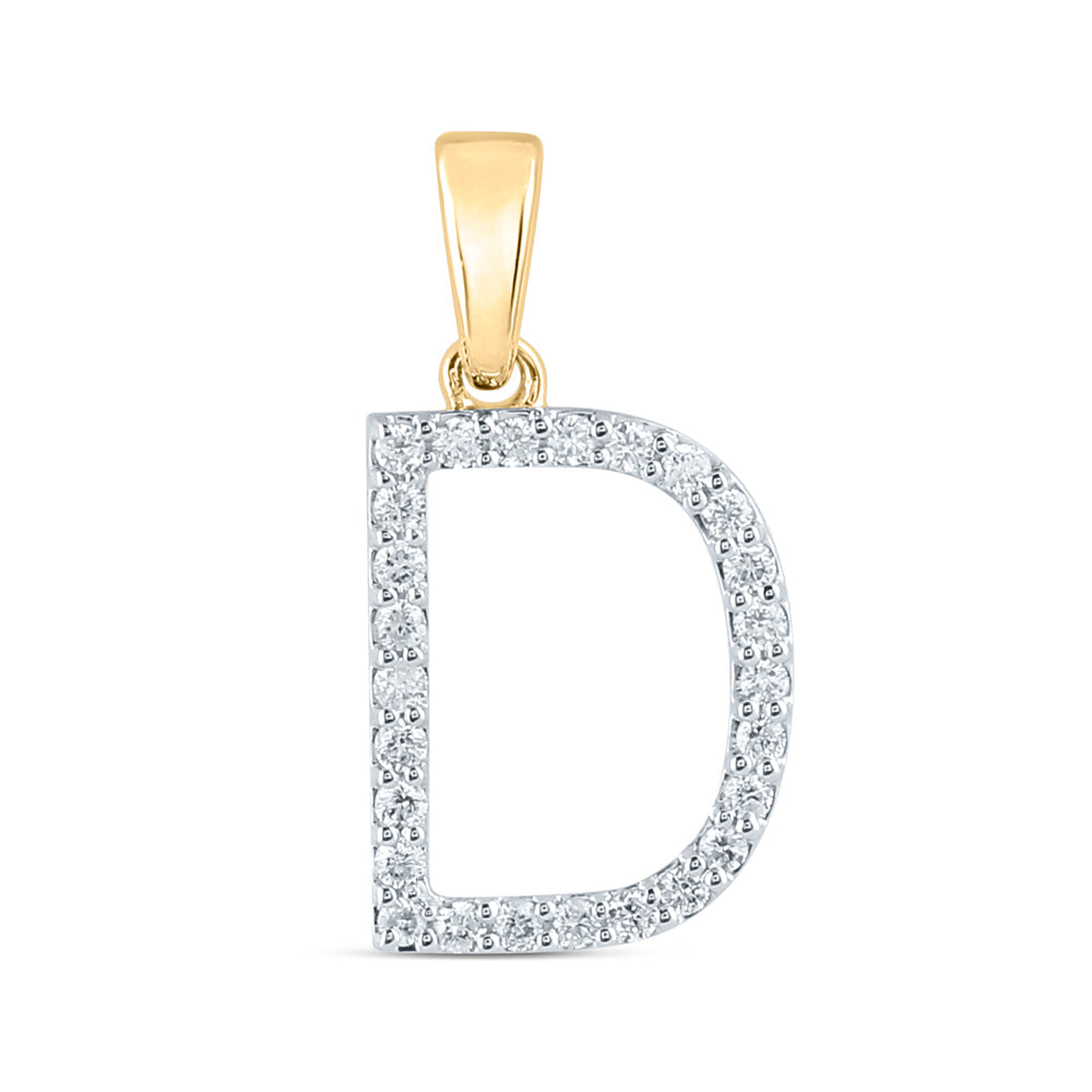 1/5CT-DIA CN LADIES INITIAL "D" PENDANT Daisy Joyeria