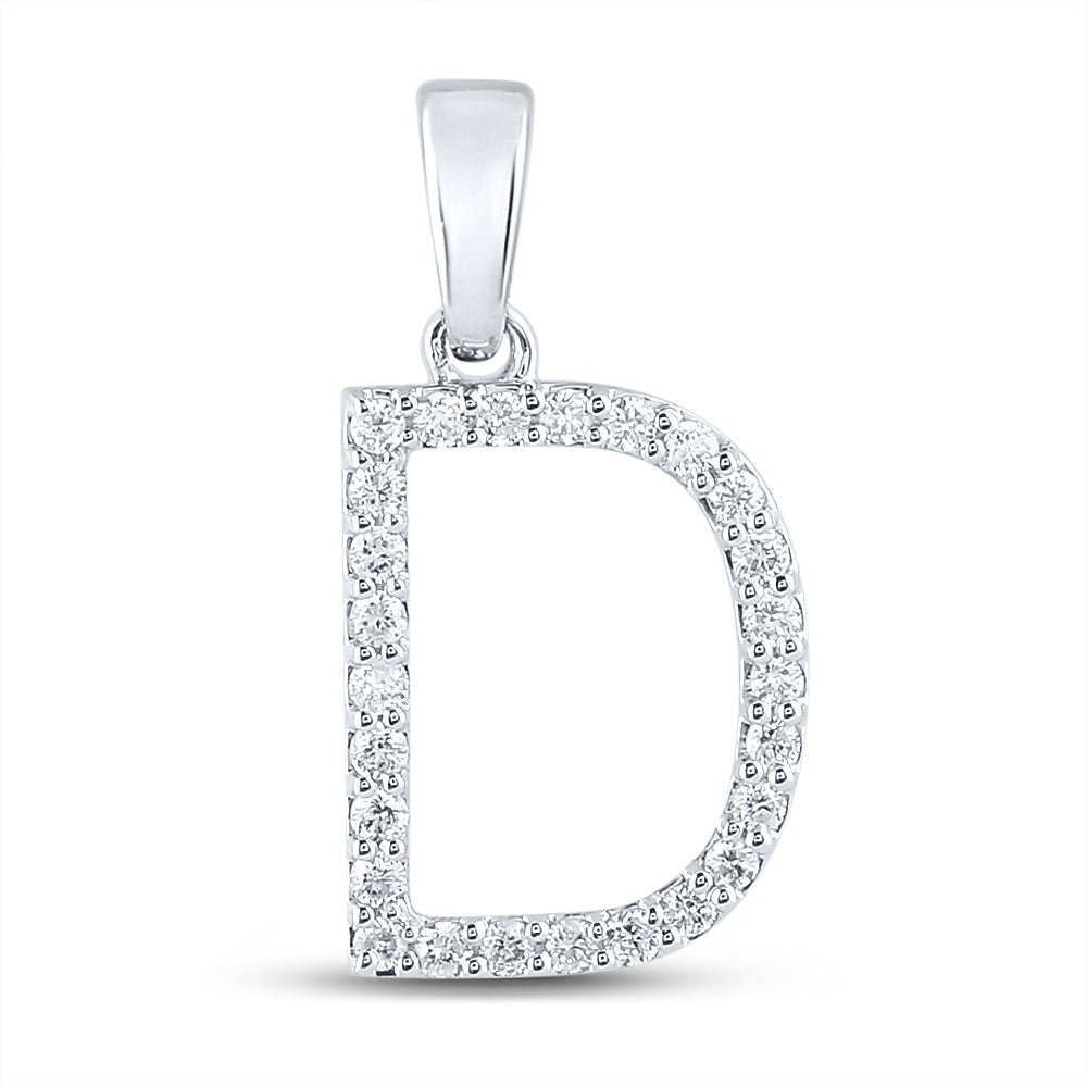 1/5CT-DIA CN LADIES INITIAL "D" PENDANT Daisy Joyeria