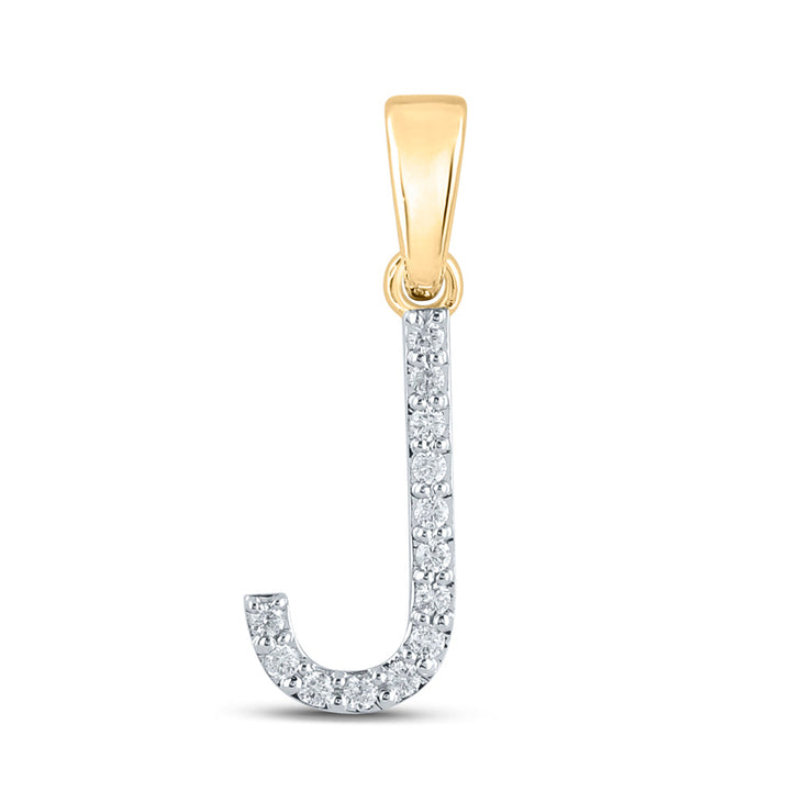 1/10CT-DIA CN LADIES INITIAL "J" PENDANT Daisy Joyeria