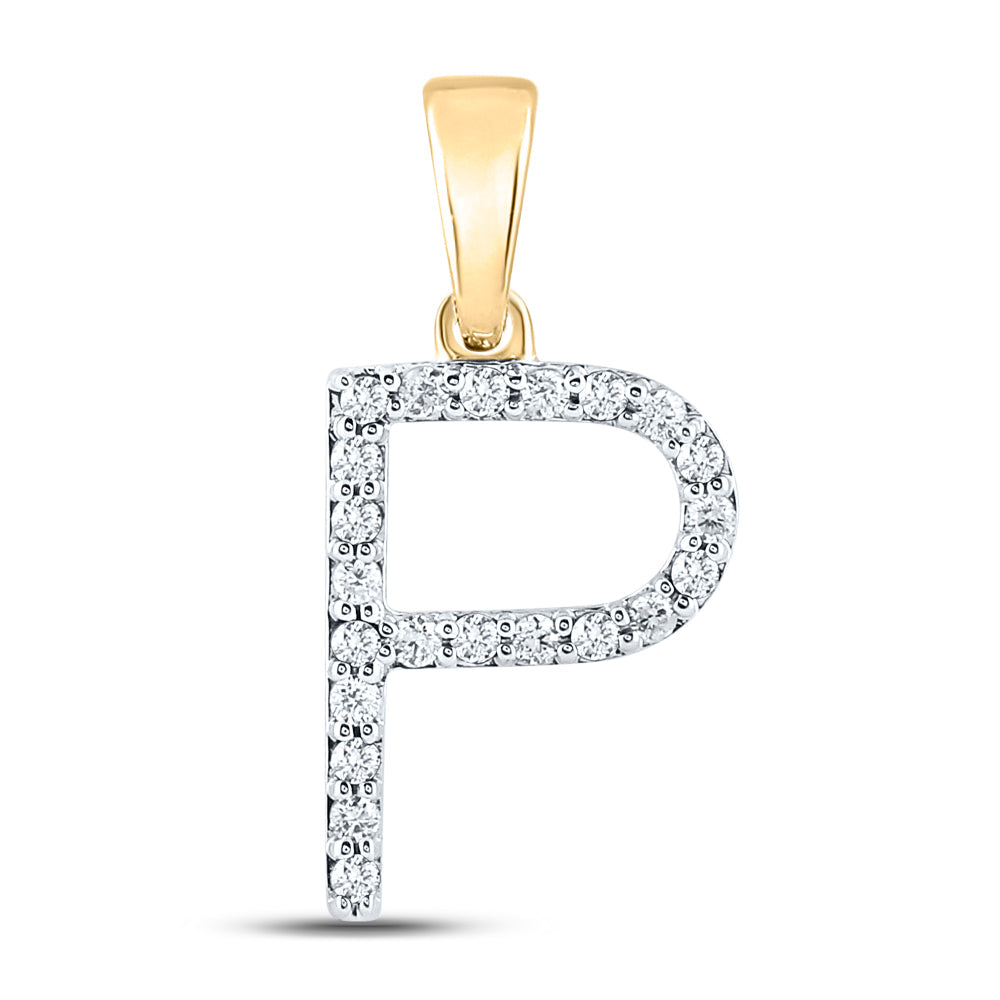 1/6CT-DIA CN LADIES INITIAL "P" PENDANT Daisy Joyeria