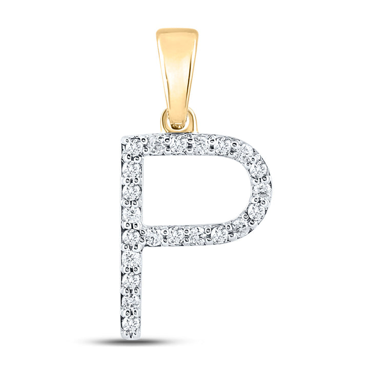 1/6CT-DIA CN LADIES INITIAL "P" PENDANT Daisy Joyeria