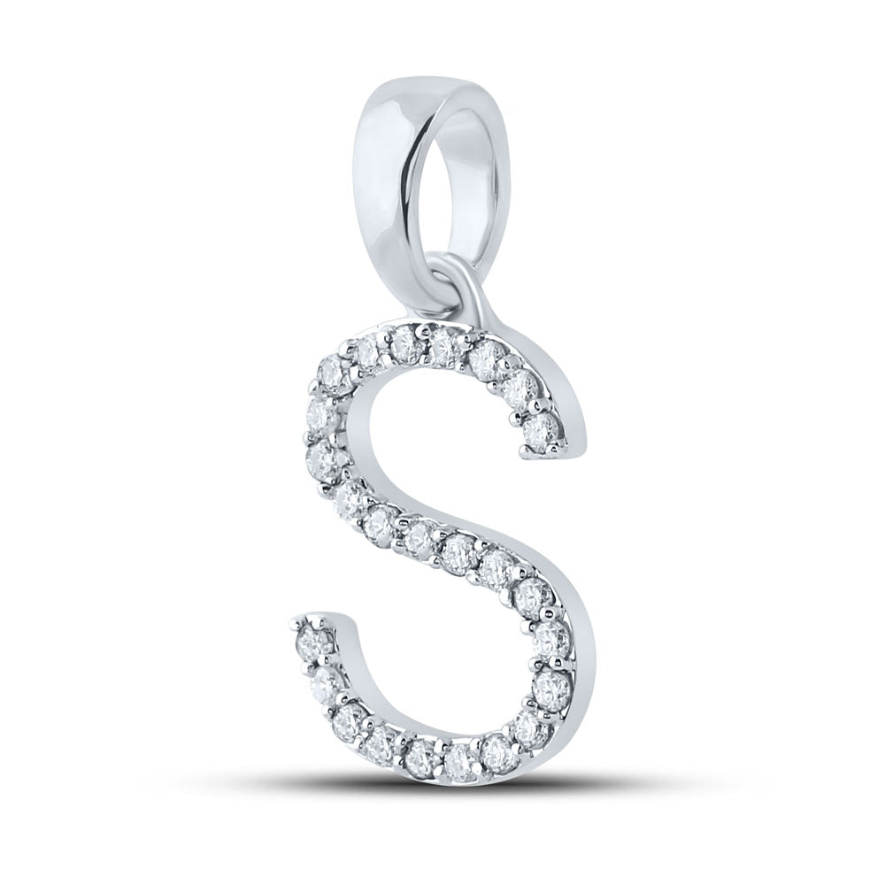 1/5CT-DIA CN LADIES INITIAL "S" PENDANT Daisy Joyeria