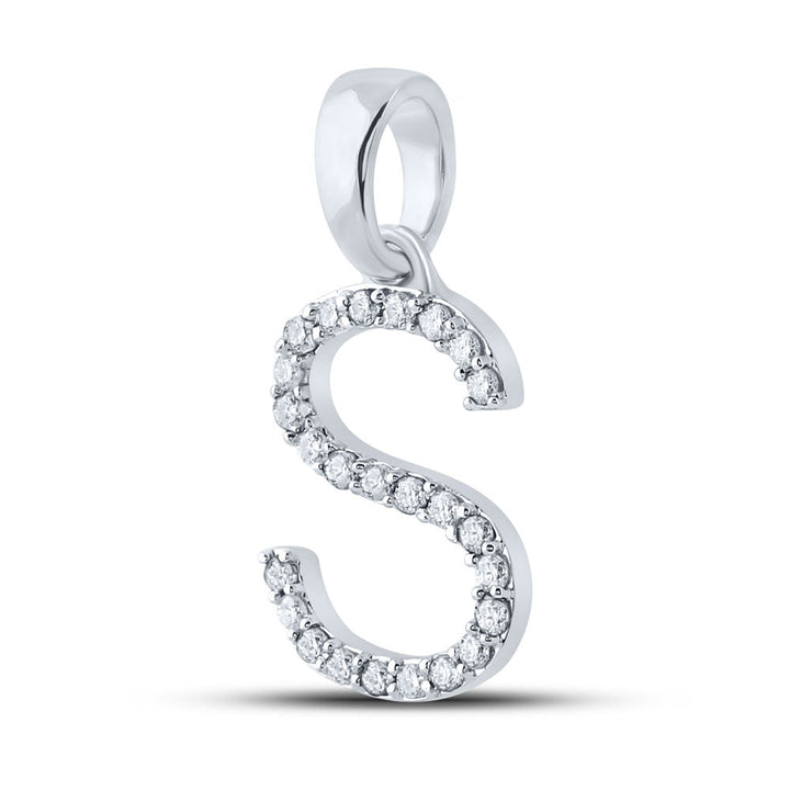 1/5CT-DIA CN LADIES INITIAL "S" PENDANT Daisy Joyeria