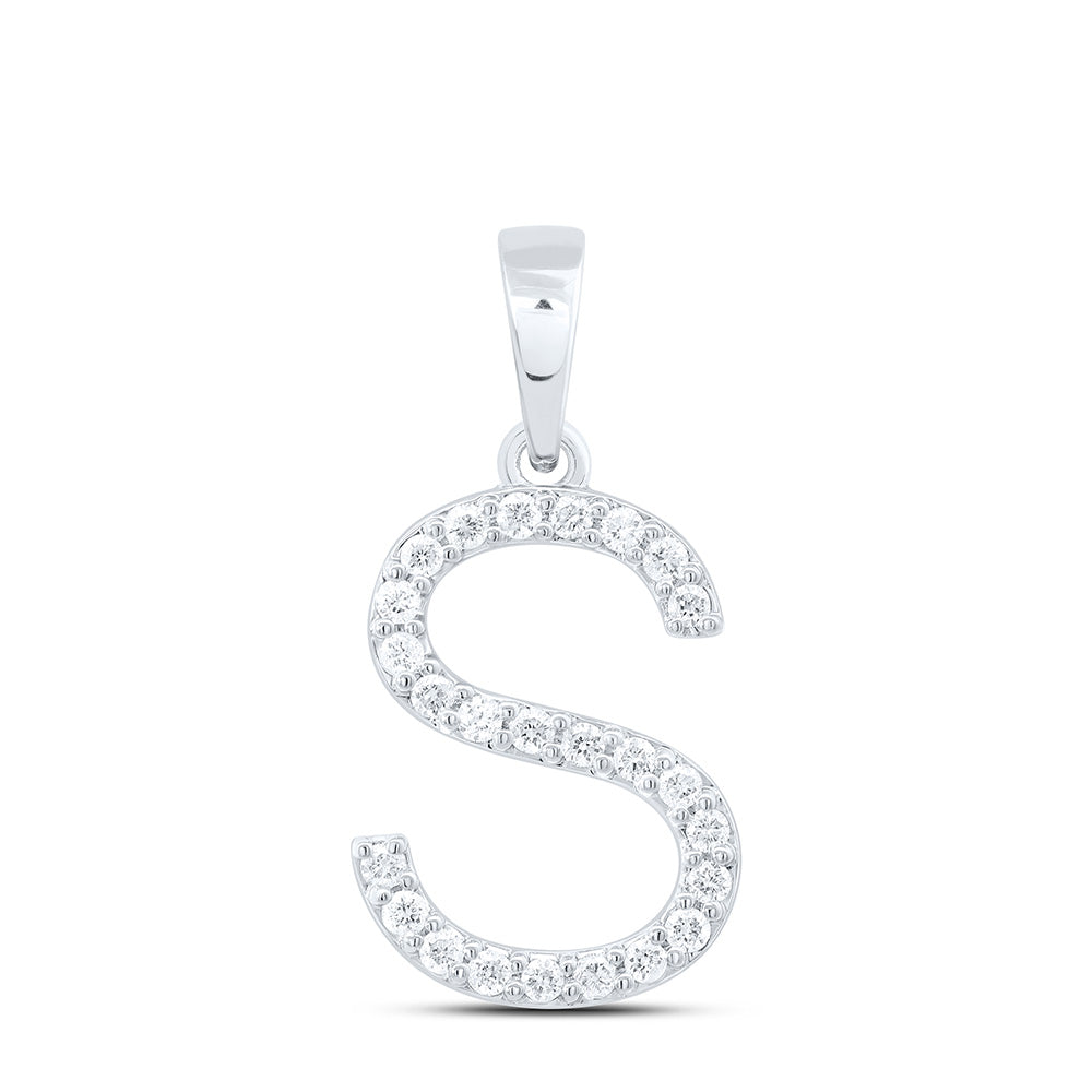 1/5CT-DIA CN LADIES INITIAL "S" PENDANT Daisy Joyeria