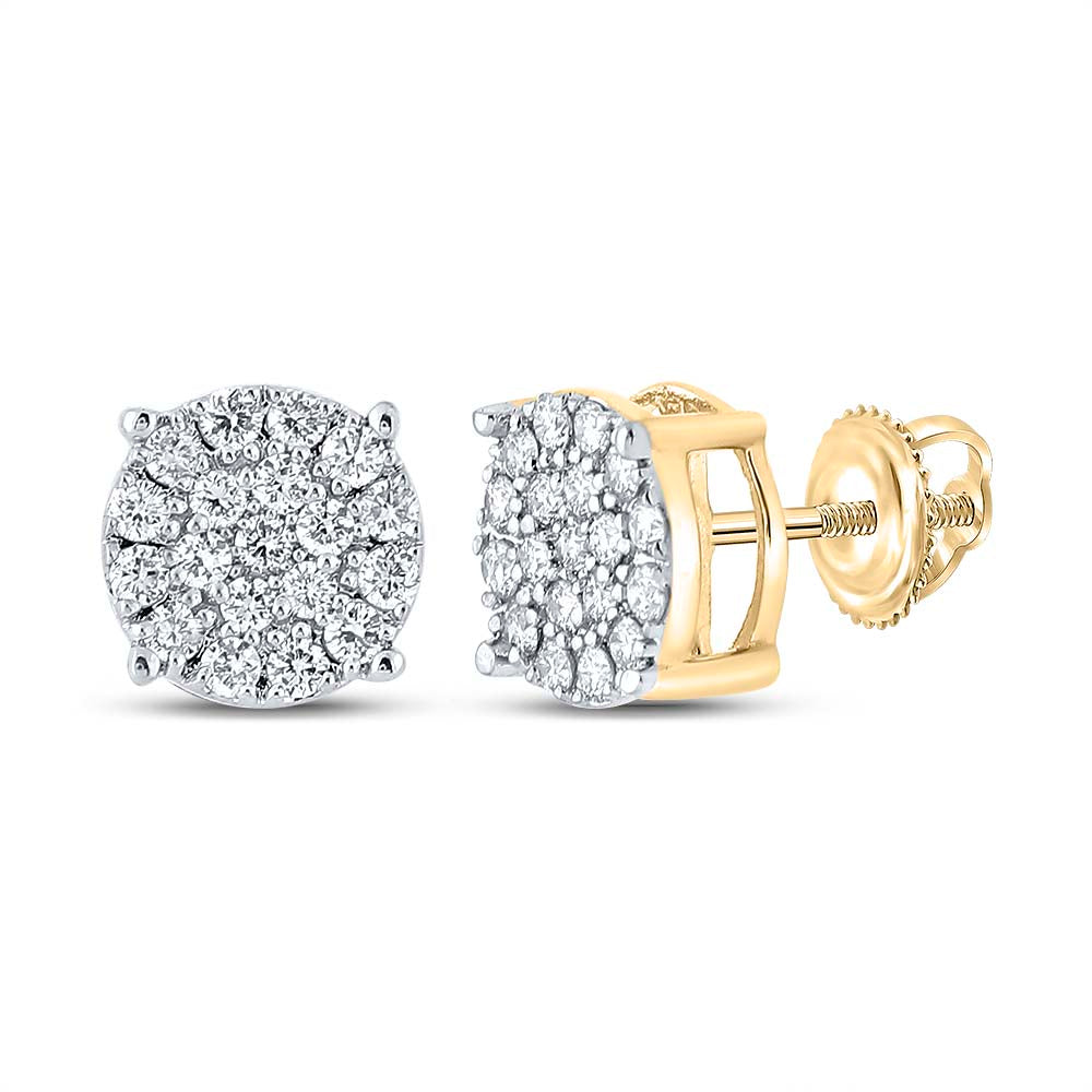 3/8CTW-NAT DIA NK ROUND EARRINGS Daisy Joyeria