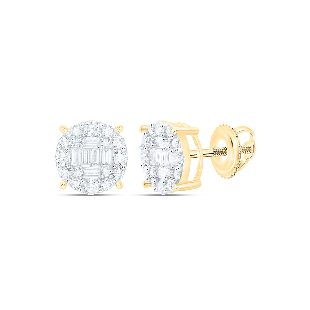 5/8CTW-NAT DIA NK ROUND EARRING Daisy Joyeria