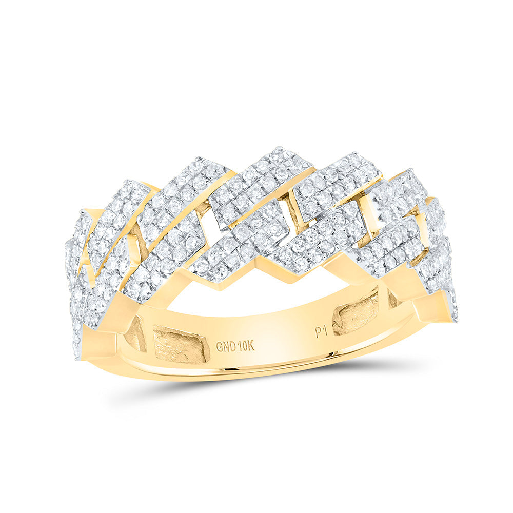 3/4CTW-DIA P1 CUBAN MENS RING 10 Daisy Joyeria