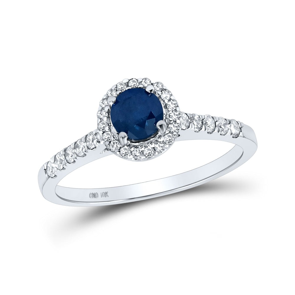 1/4CT-DIA CN 1/2CT-SAPP NATURAL GEM RING 7 Daisy Joyeria