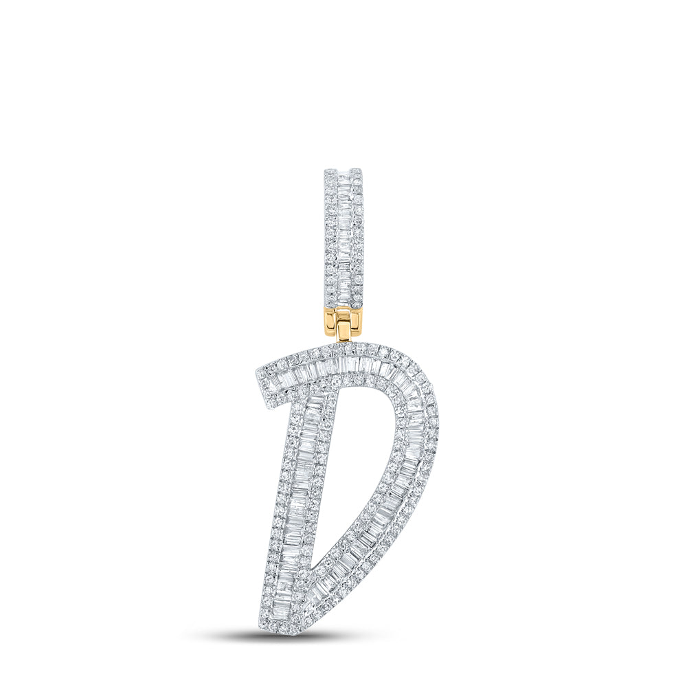 3/4CTW-DIA P1 INITIAL "D" MENS CHARM Daisy Joyeria