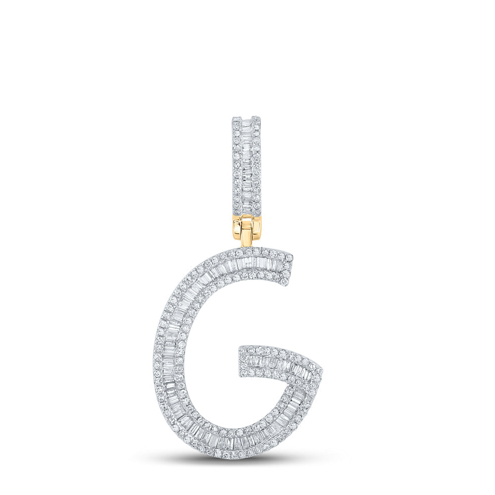 3/4CTW-DIA P1 INITIAL "G" MENS CHARM Daisy Joyeria