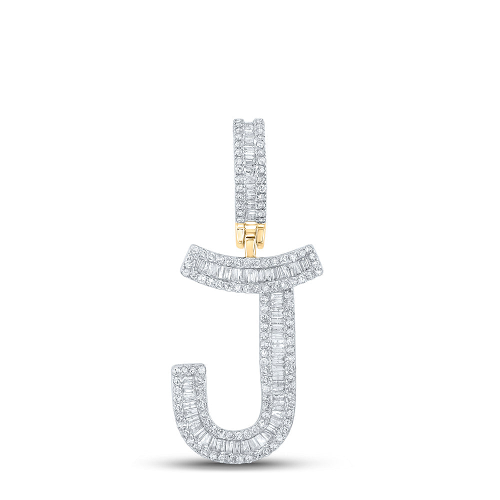 3/4CTW-DIA P1 INITIAL "J" MENS CHARM Daisy Joyeria