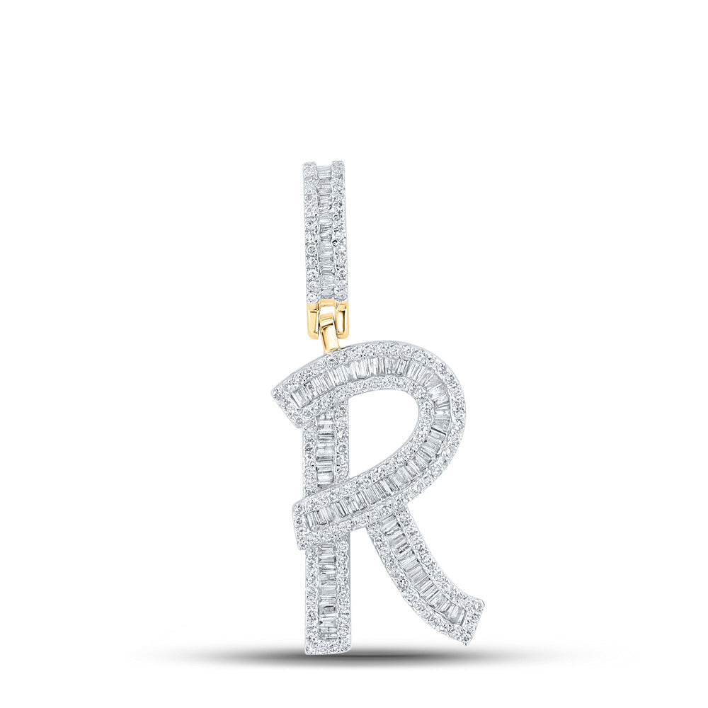 7/8CTW-DIA P1 INITIAL "R" MENS CHARM Daisy Joyeria