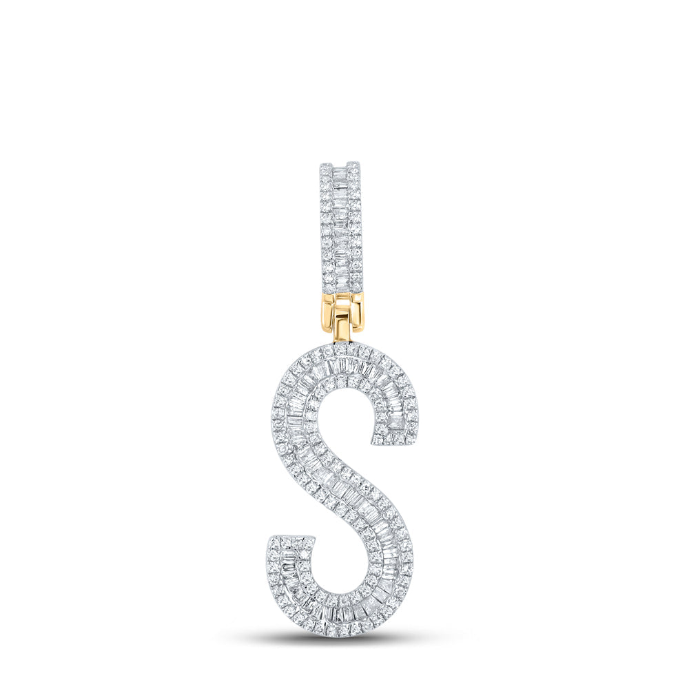 3/4CTW-DIA P1 INITIAL "S" MENS CHARM Daisy Joyeria