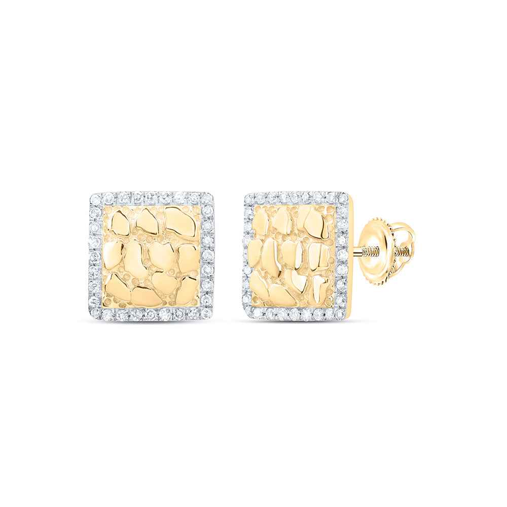 1/6CTW-DIA CN NUGGETS SQUARE EARRING Daisy Joyeria