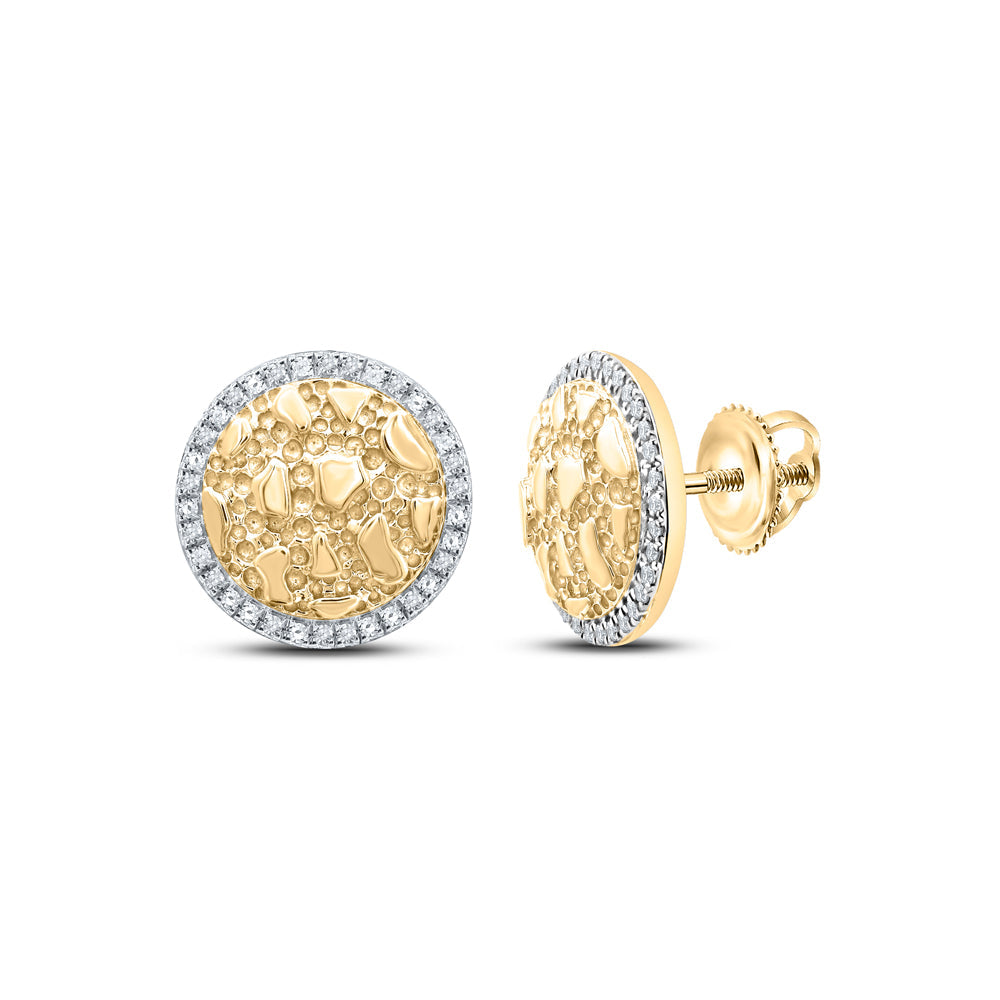 1/6CTW-DIA CN NUGGETS ROUND EARRING Daisy Joyeria