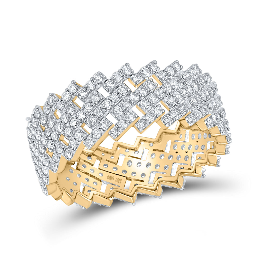1 5/8CTW-DIA NK FULL ROUND CUBAN MENS BAND 10 Daisy Joyeria