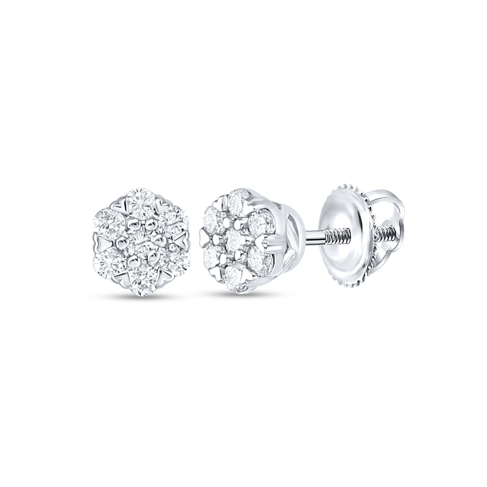 1/4CTW-DIA CN FASHION FLOWER EARRING Daisy Joyeria