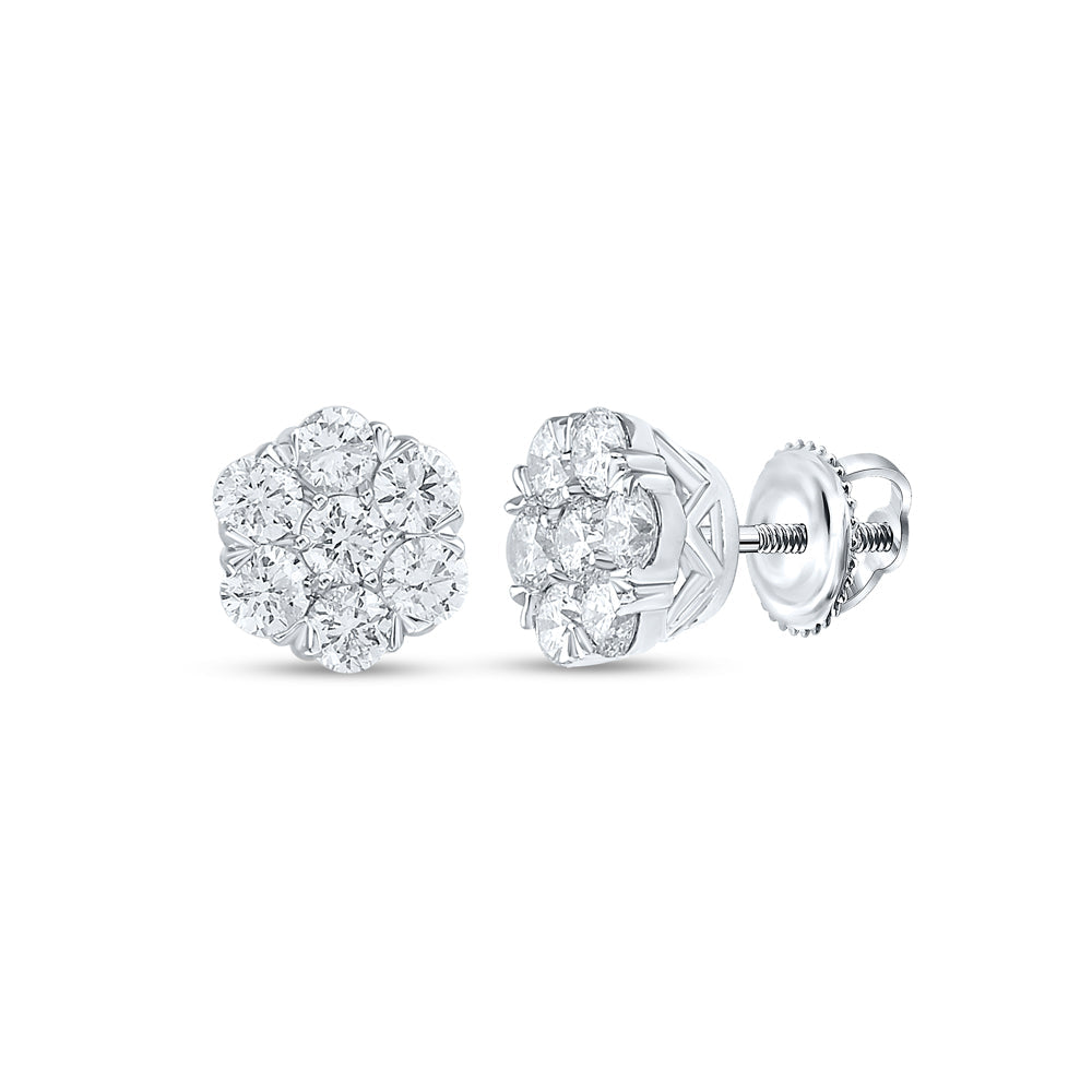 1CTW-DIA CN FASHION FLOWER EARRING Daisy Joyeria