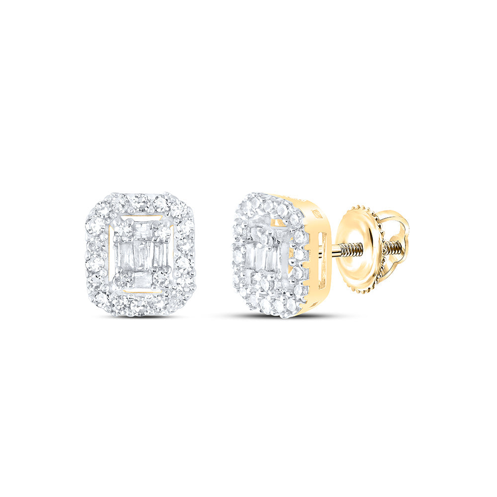 1/4CTW-NAT DIA NK BAGUETTE EARRING Daisy Joyeria