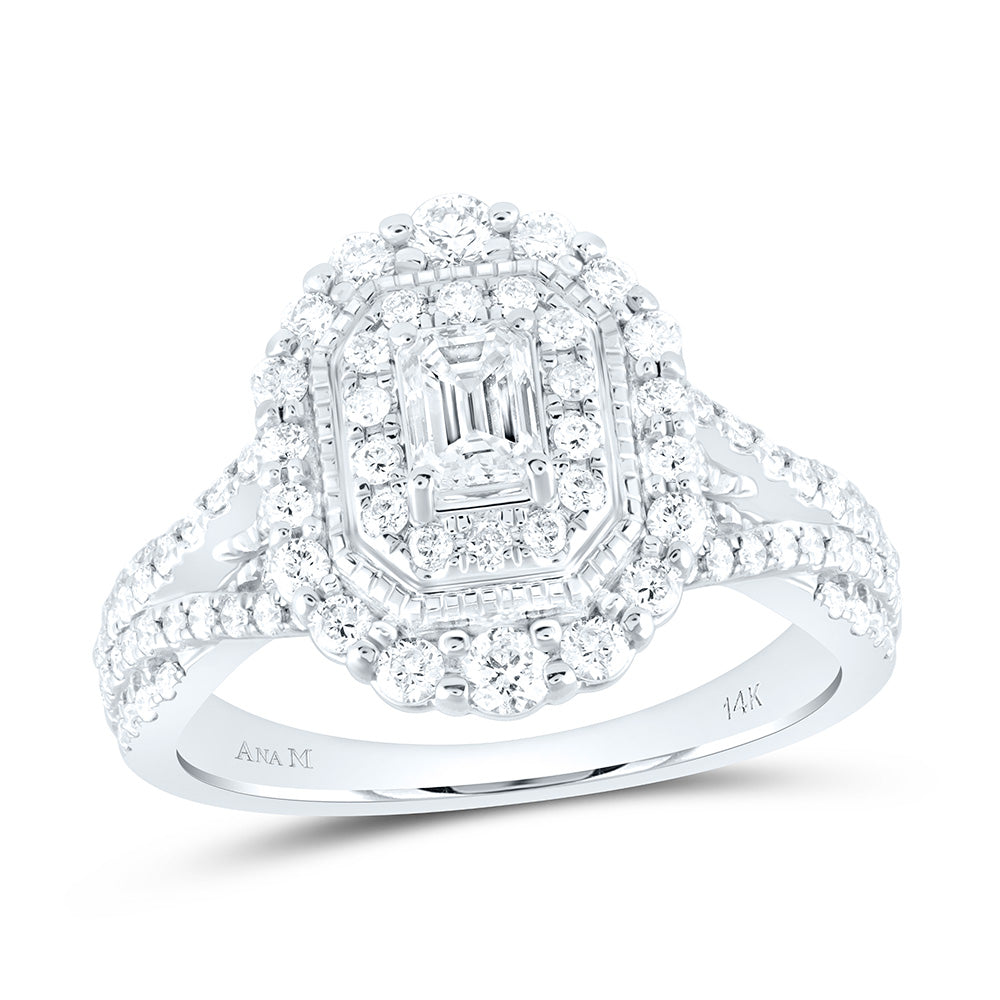 1CTW-DIA ANA M 1/3CT-CEMRD ENGAGEMENT DOUBLE HALO RING 7 Daisy Joyeria