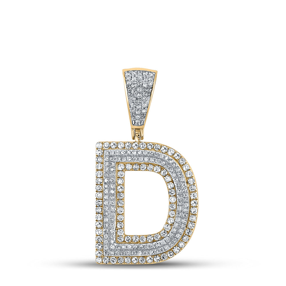 7/8CTW-DIA CN INITIAL "D" MENS CHARM Daisy Joyeria