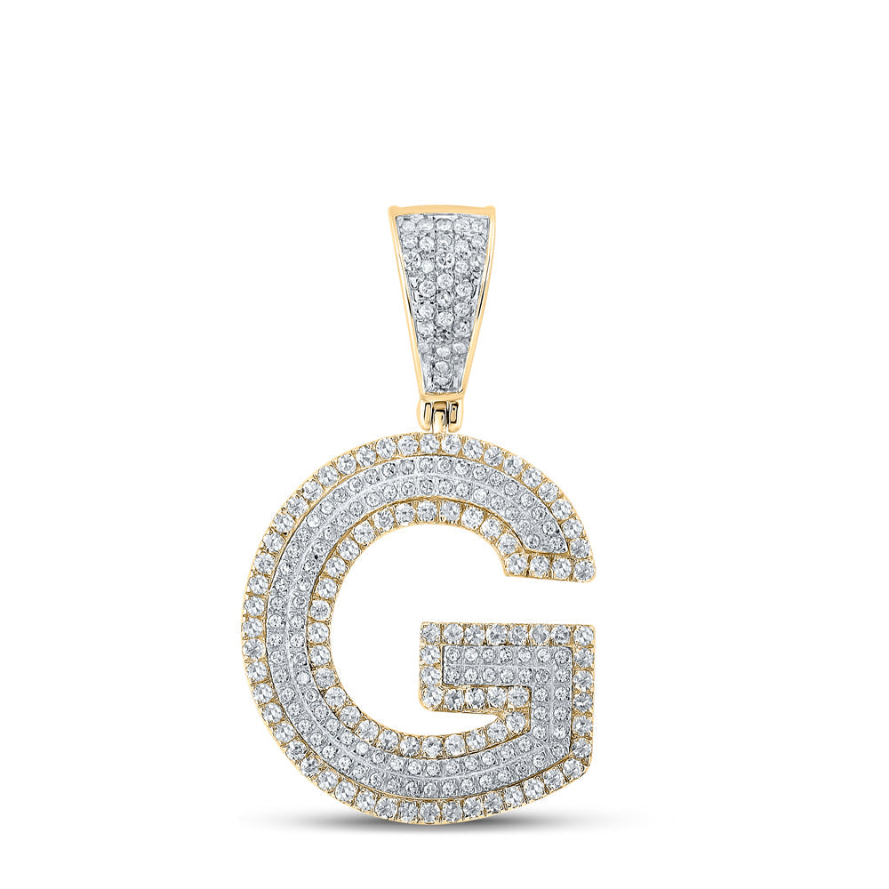 7/8CTW-DIA CN INITIAL "G" MENS CHARM Daisy Joyeria