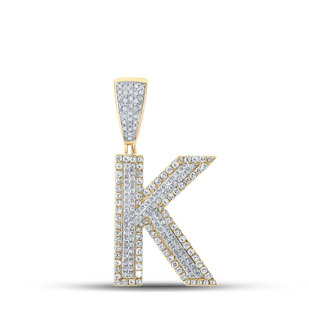 7/8CTW-DIA CN INITIAL "K" MENS CHARM Daisy Joyeria
