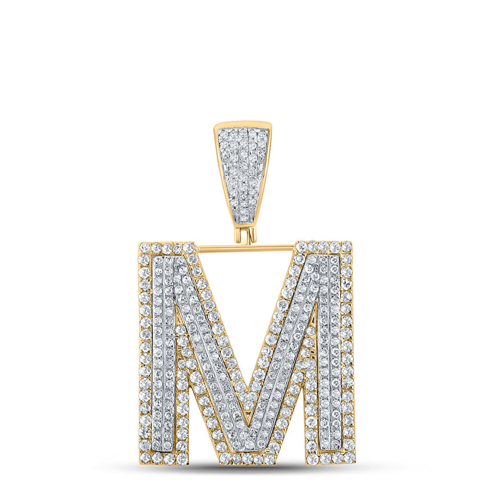 1 1/5CTW-DIA CN INITIAL "M" MENS CHARM Daisy Joyeria