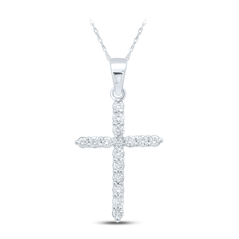 1/4CTW-DIA CN CROSS PENDANT Daisy Joyeria