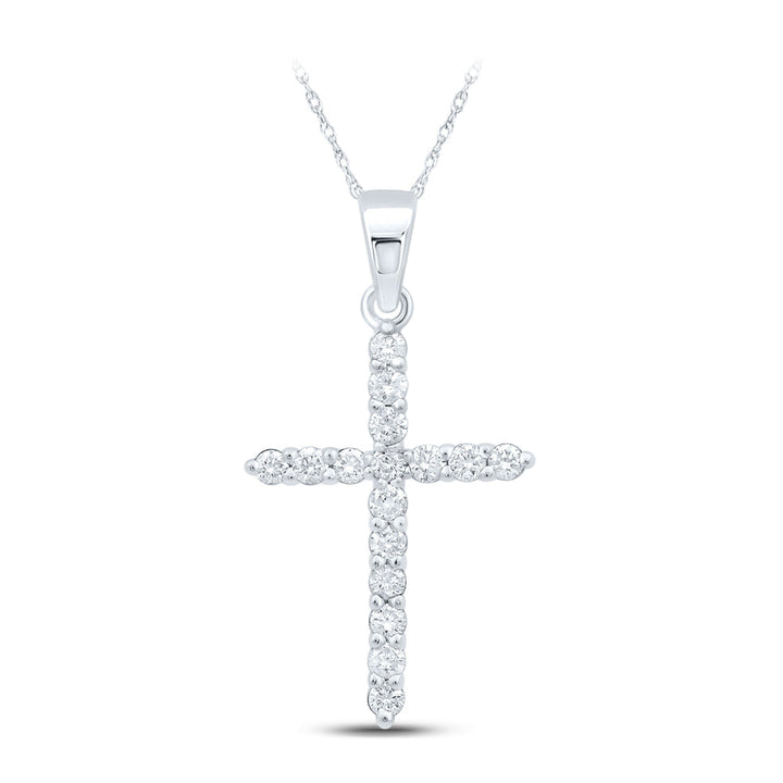 1/4CTW-DIA CN CROSS PENDANT Daisy Joyeria