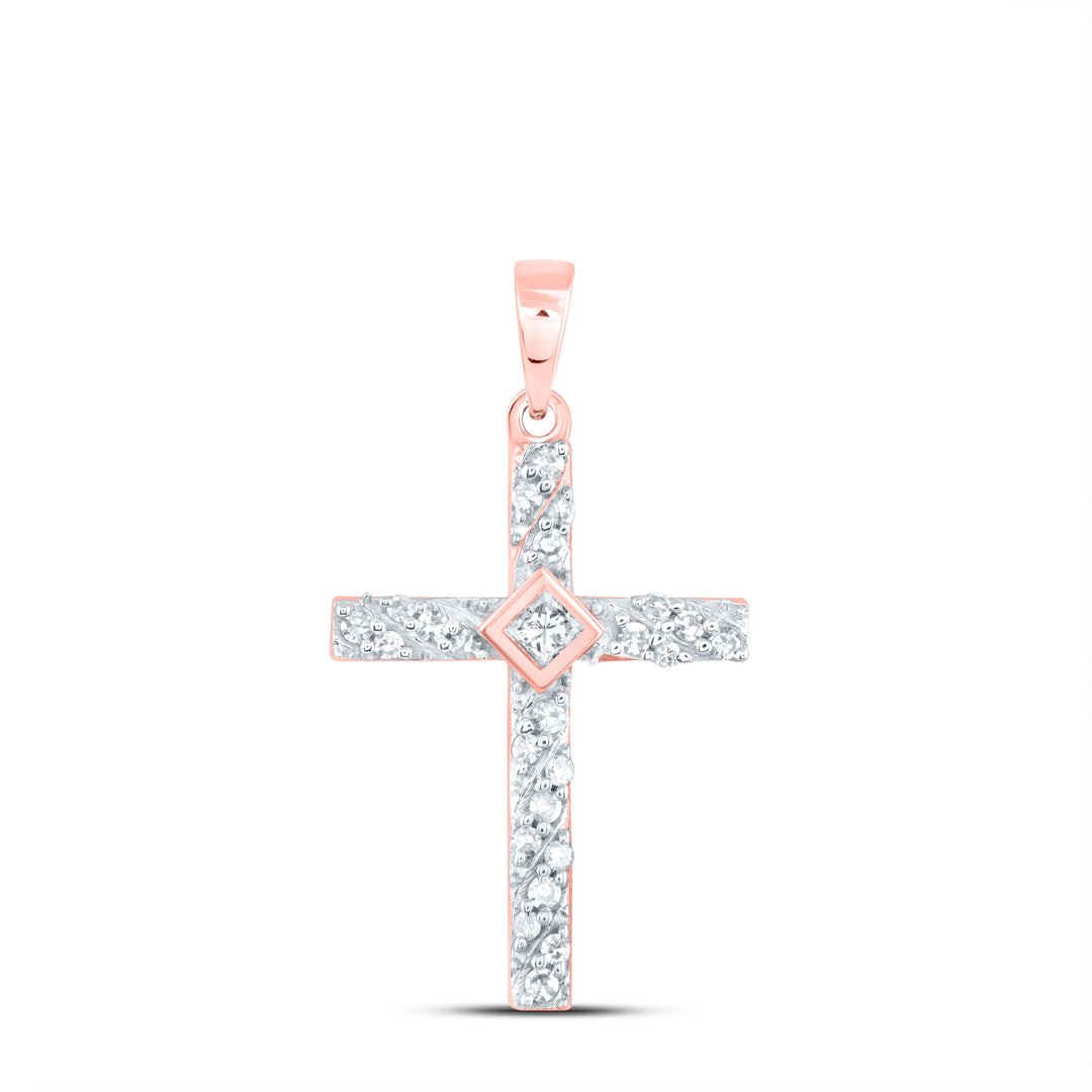 1/4CTW-DIA CN CROSS PENDANT Daisy Joyeria
