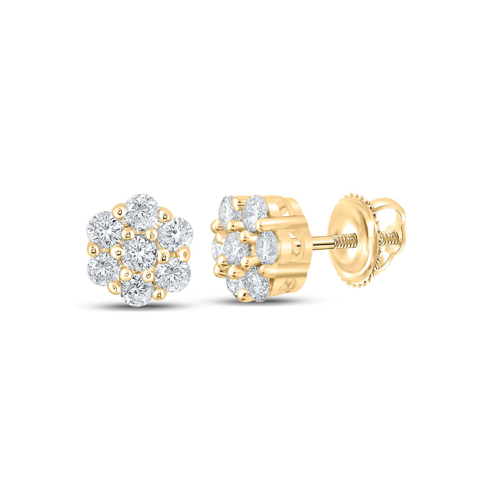 1/4CTW-NAT DIA NK 7 STONE FLOWER EARRING Daisy Joyeria