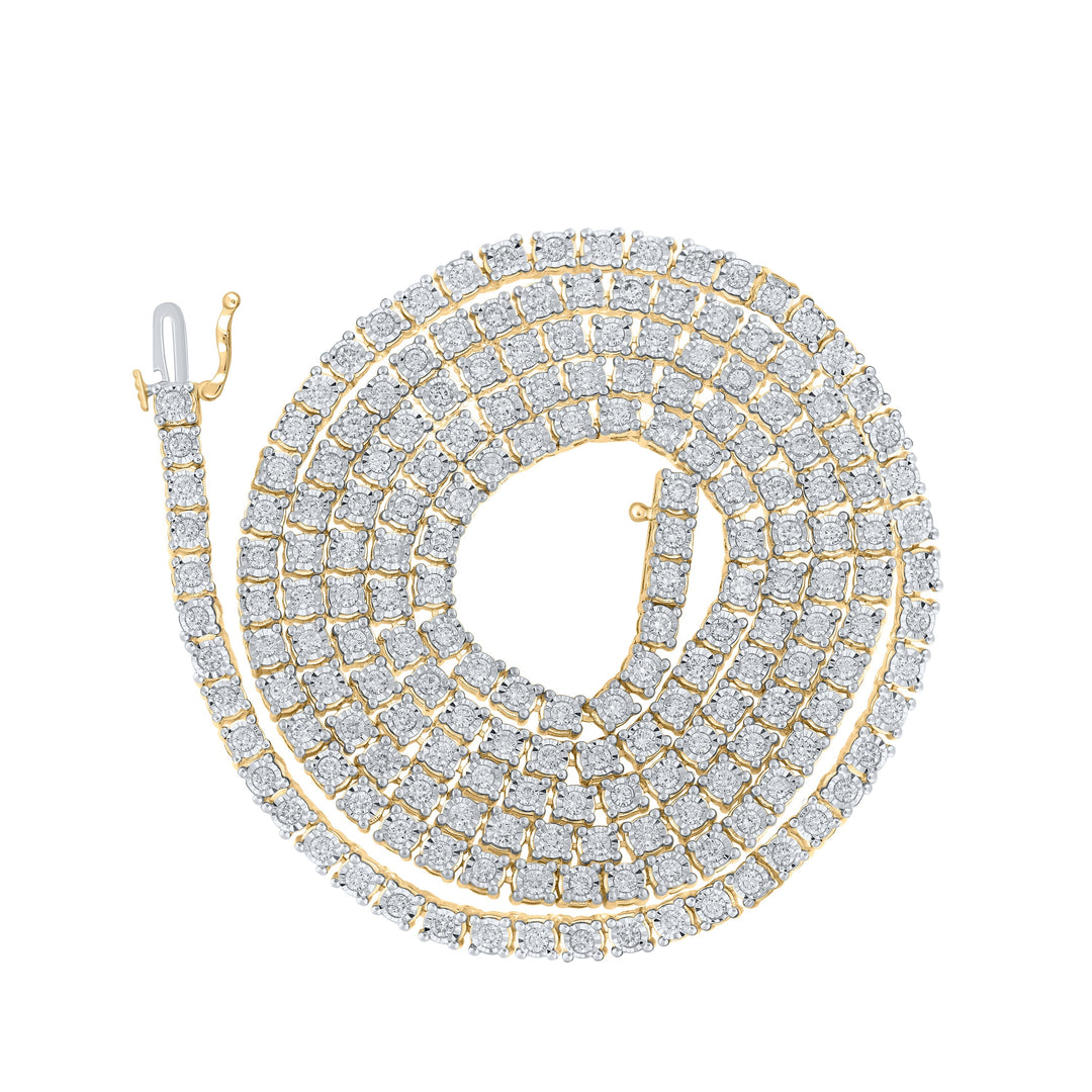 3 3/4CTW-DIA NK FANUK MENS CHAIN-24 INCH Daisy Joyeria