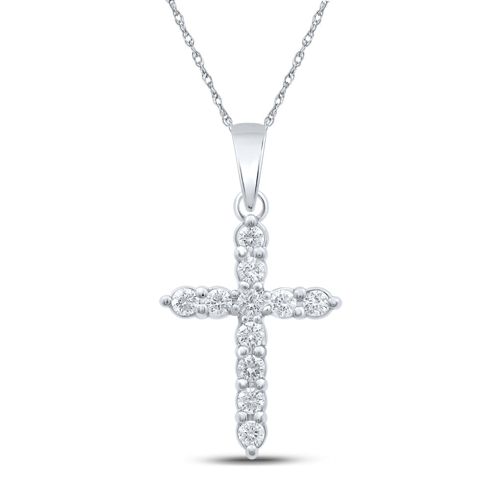 1/4CTW-DIA CN CROSS PENDANT Daisy Joyeria