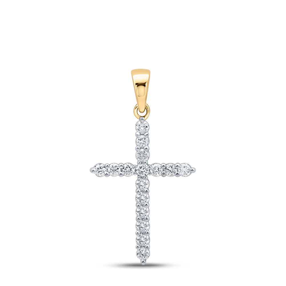 1/4CTW-DIA CN CROSS PENDANT Daisy Joyeria