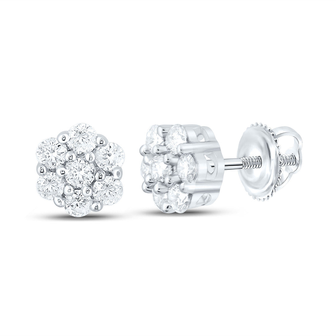 1/4CTW-DIA NK 7 STONE FLOWER EARRING Daisy Joyeria