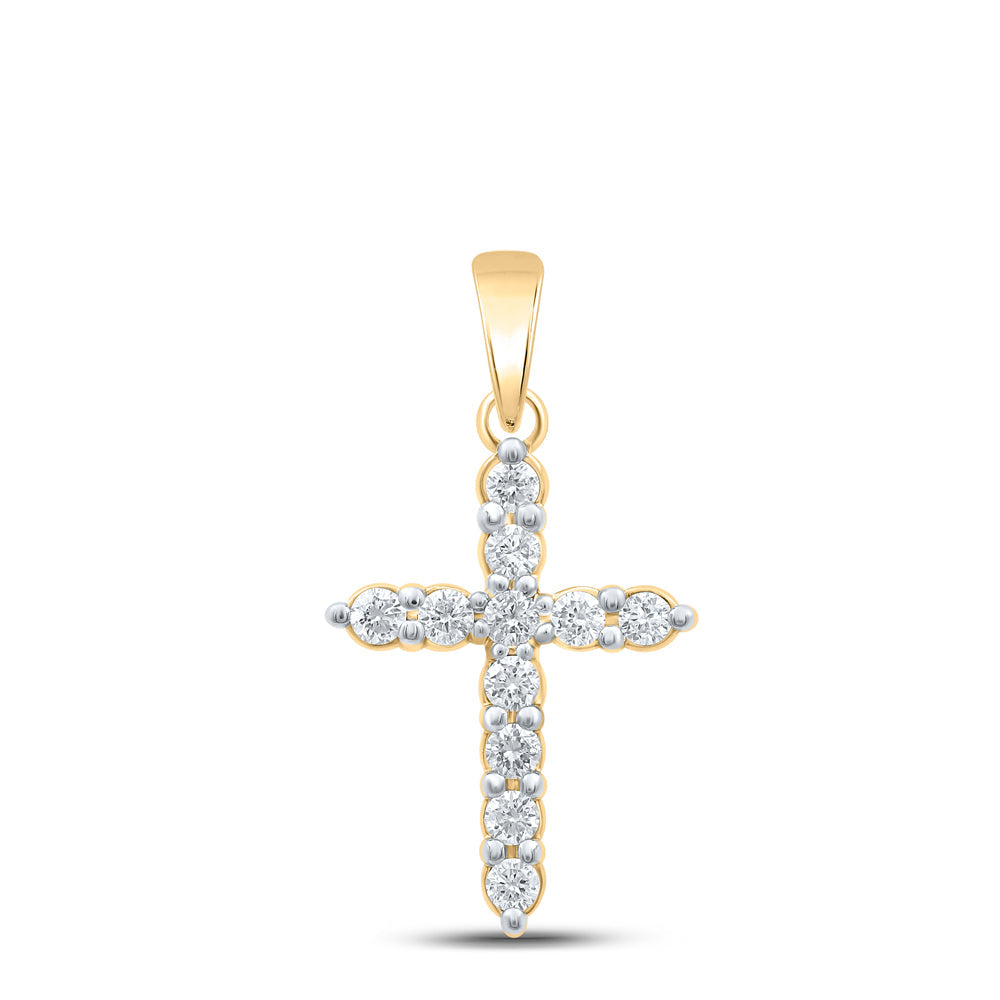 1/4CTW-DIA CN CROSS PENDANT Daisy Joyeria