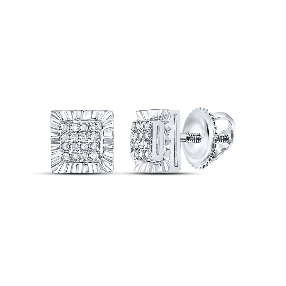 1/10CTW-DIA P3 GIFT SQUARE EARRING Daisy Joyeria