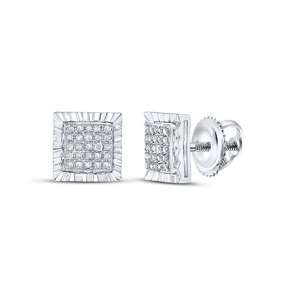 1/6CTW-DIA P3 GIFT SQUARE EARRING Daisy Joyeria