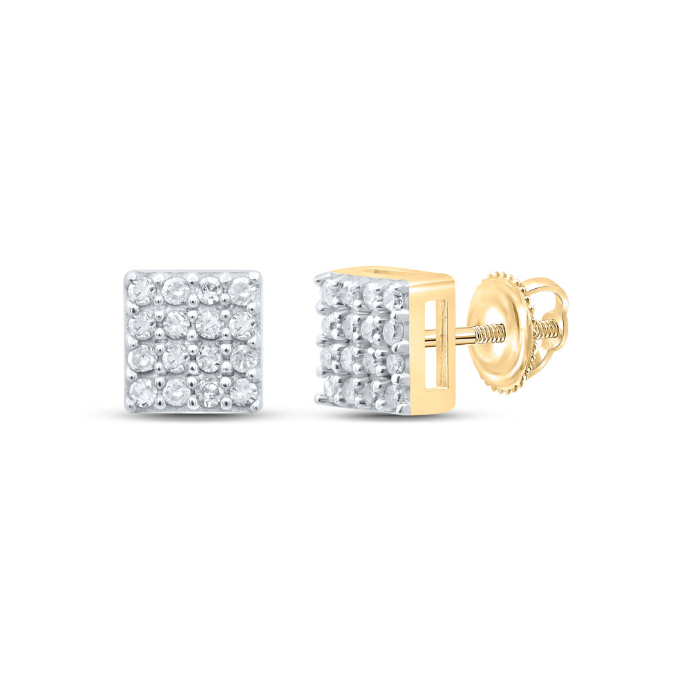 1/6CTW-DIA P1 GIFT SQUARE EARRING Daisy Joyeria