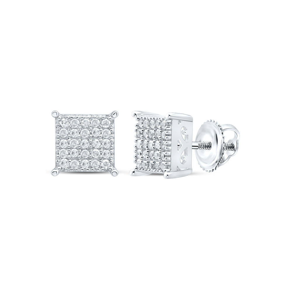 1/4CTW-NAT DIA P1 GIFT SQUARE EARRING Daisy Joyeria