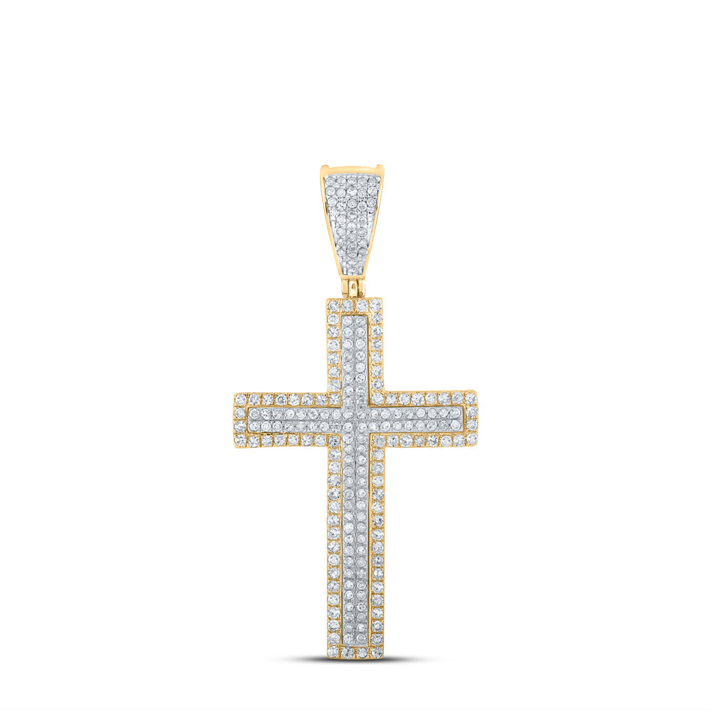3/4CTW-NAT DIA P1 CROSS MENS CHARM Daisy Joyeria