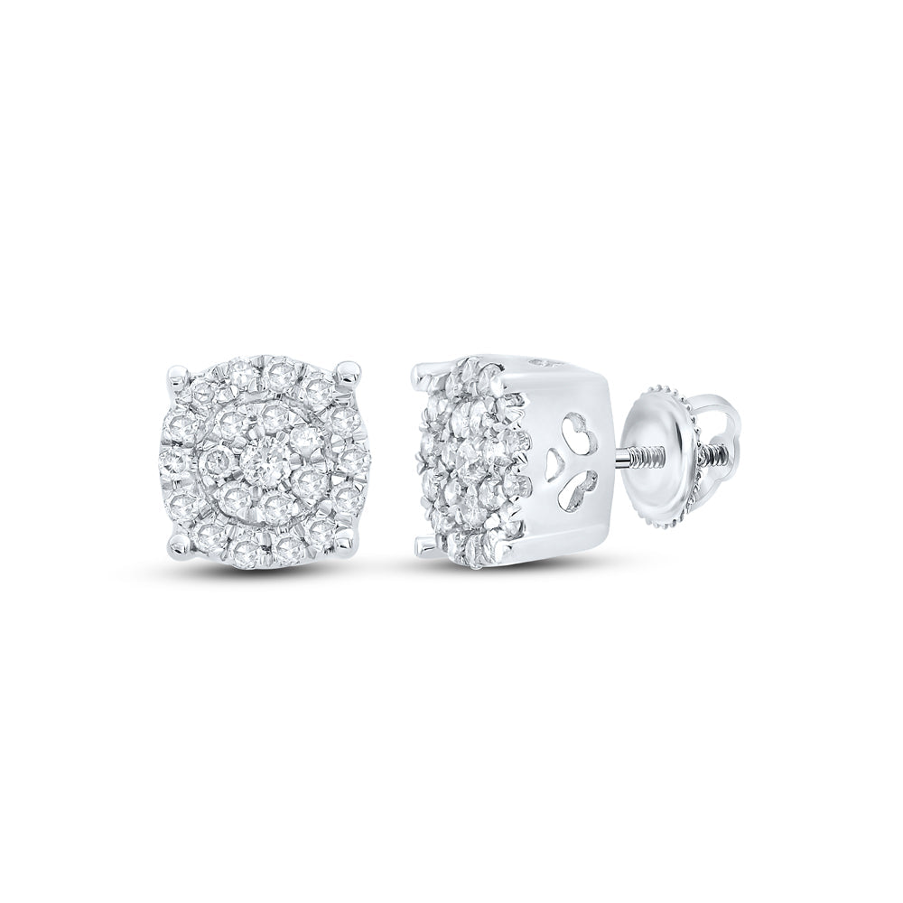 1/8CTW-NAT DIA NK FASHION ROUND EARRING Daisy Joyeria
