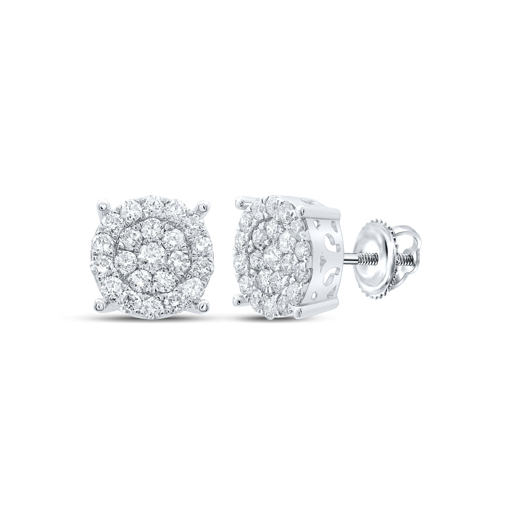 1CTW-NAT DIA NK FASHION ROUND EARRING Daisy Joyeria